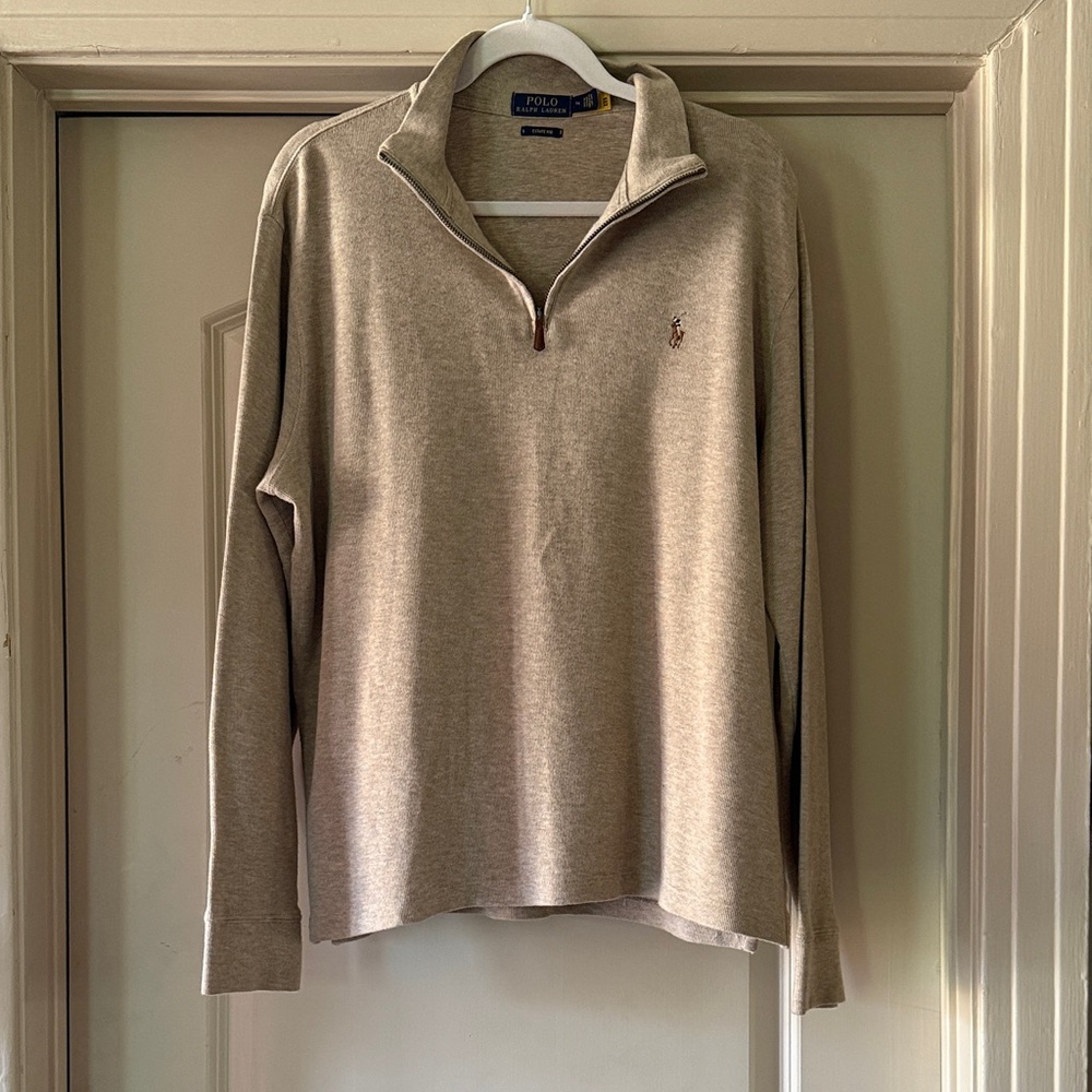 Polo by Ralph Lauren Men's Tan Zip-Up Sweater